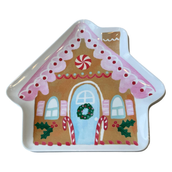Cupcakes and Cashmere Pastel Gingerbread Shape Melamine Snack Plate Set of 4 - Picture 2 of 12